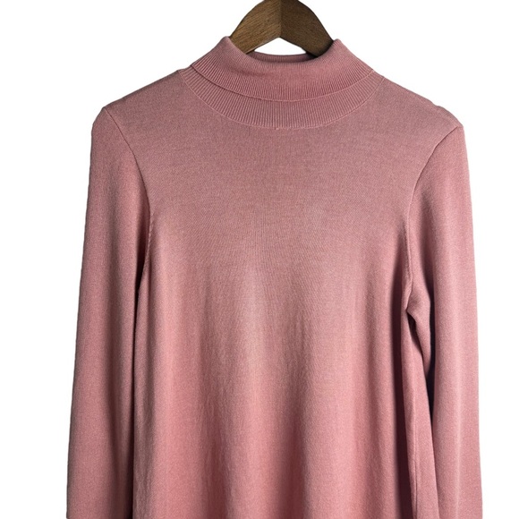 AGB Women's Mauve Pink Turtleneck Sweater Dress Long Sleeve Size Large Cozy - Picture 2 of 6